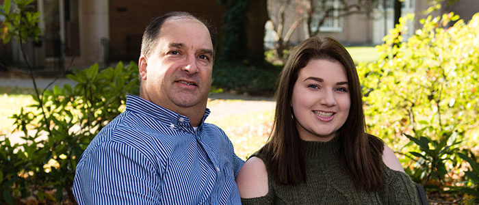 Sarah Heidecker and her father