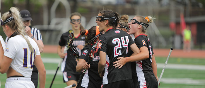 Players celebrating after a score